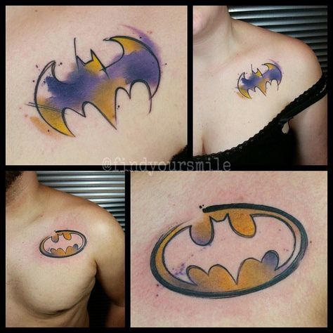 474x474 Read Complete Watercolor Batman Logo Tattoo Design For Shoulder By