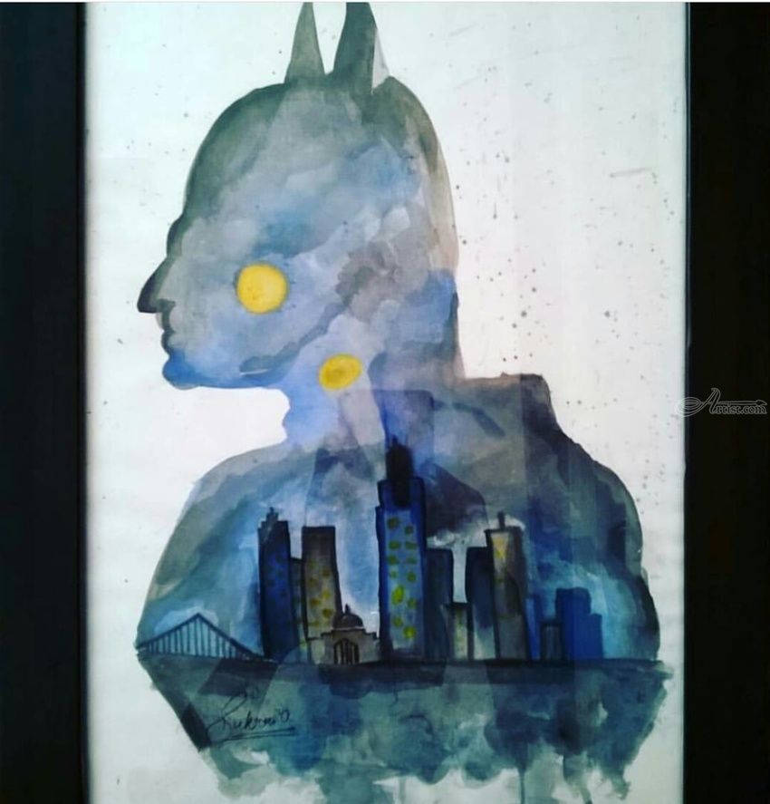 850x887 Batman Watercolor Paintings, Poster By Sukrriti Aggarwal