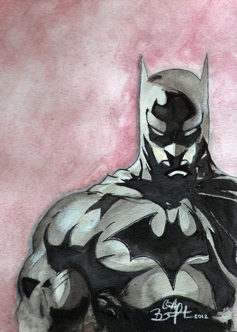 755x1057 Batman Watercolor By Carrieannnn