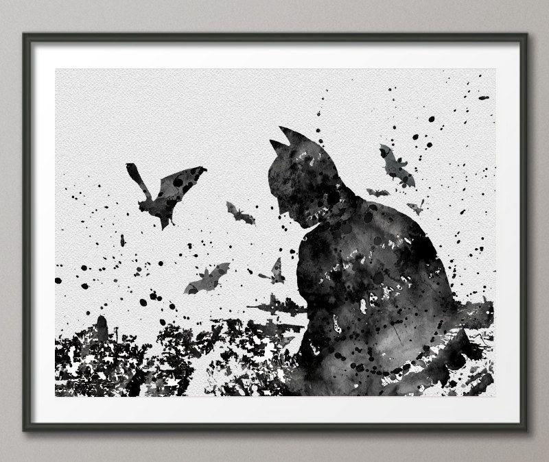 800x674 Kids Batman Watercolor Painting Print Id 12944