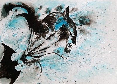 400x288 Batman Ink Original Painting Drawing Watercolor Graffiti Street