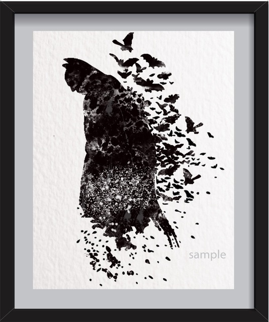 535x640 Original Watercolor Batman Canvas Painting Pop Wall Art Poster