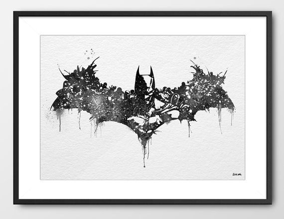 570x441 Batman Watercolor Painting
