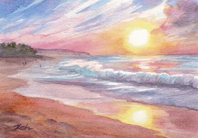 400x279 Zeh Original Art Blog Watercolor And Oil Paintings Sunset Beach