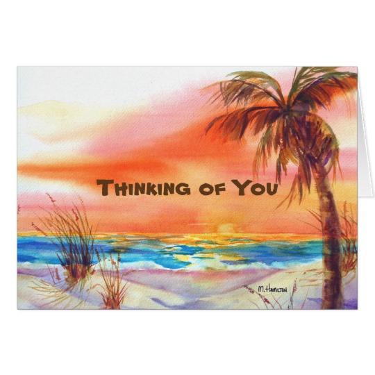 540x540 Beach Sunset Watercolor Card