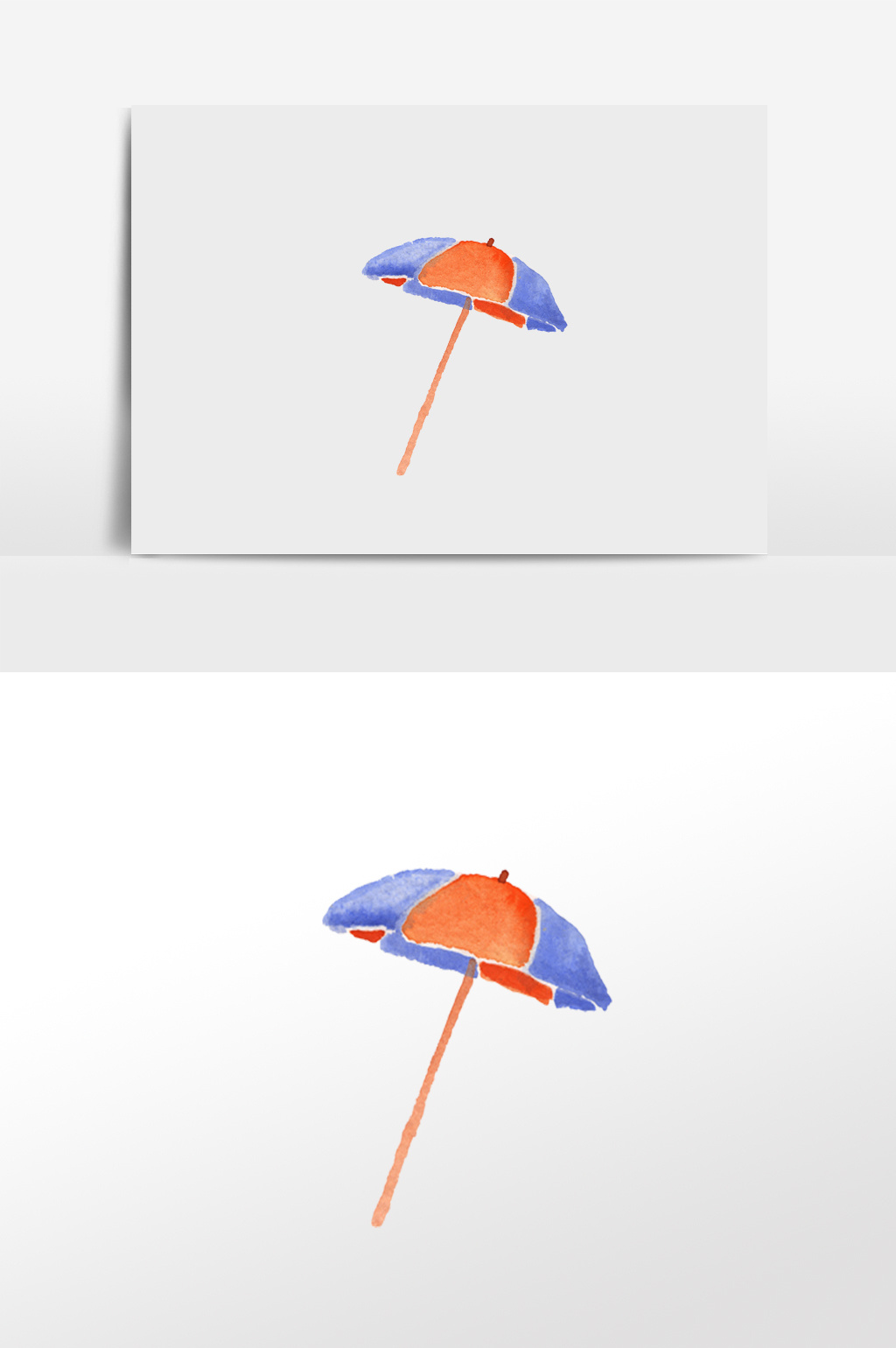 1024x1540 Hand Drawn Watercolor Beach Umbrella Illustration Elements Free