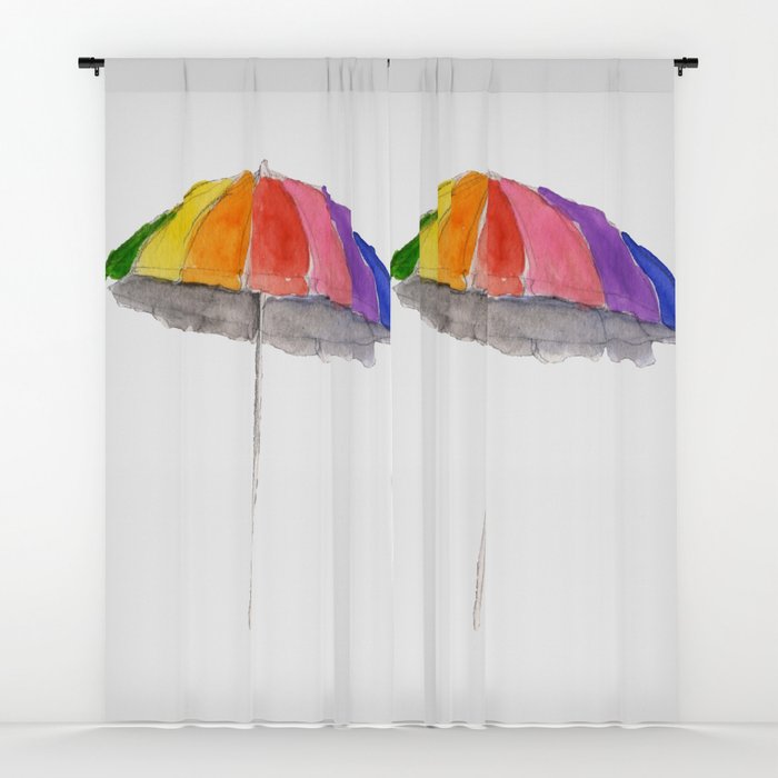 700x700 Rainbow Beach Umbrella Window Curtains By Astonestreet Society6