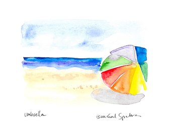 340x270 Vintage Photo Beach Umbrella Beach House Decor Black And White Etsy