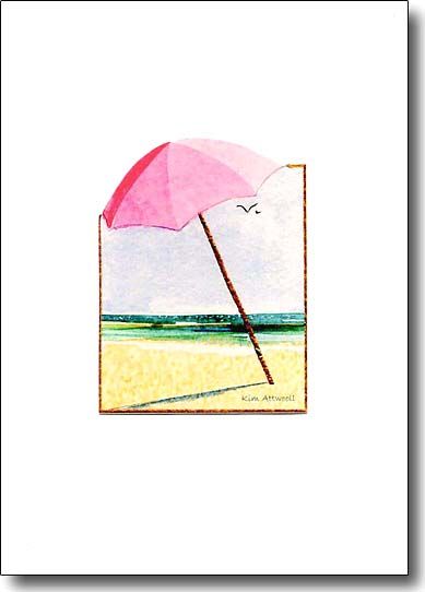389x542 Beach Umbrella Watercolor By The Ocean Watercolor