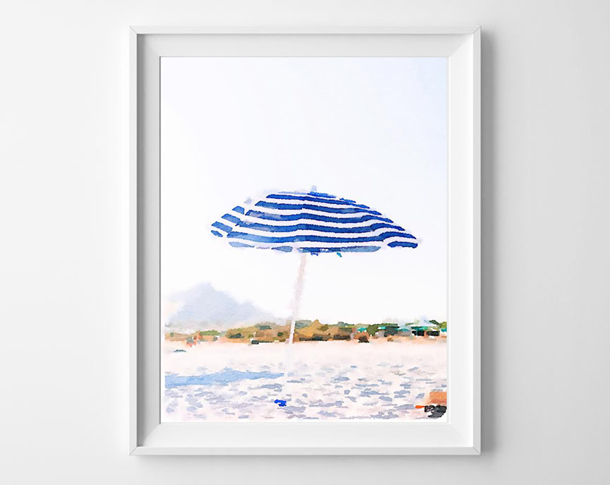 864x687 Beach Watercolor Printable Art
