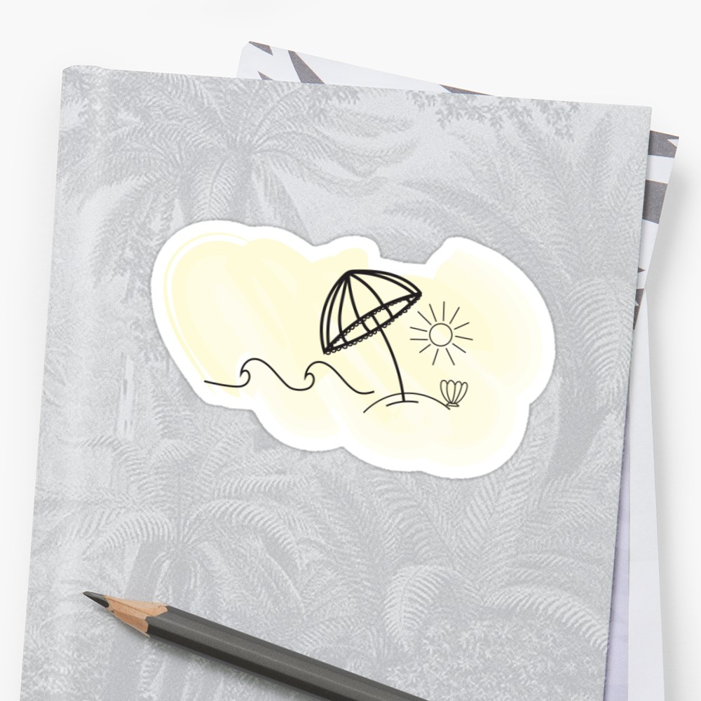 1000x1000 Beach Umbrella, Beach Sticker, Beachy, Beachey, Beach Shirt