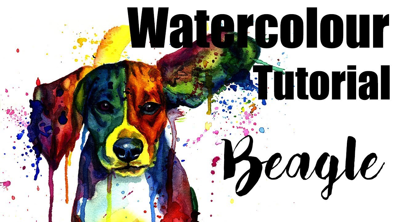 1280x720 Dog In Watercolor Painting Tutorial, Colorful Dog Portrait