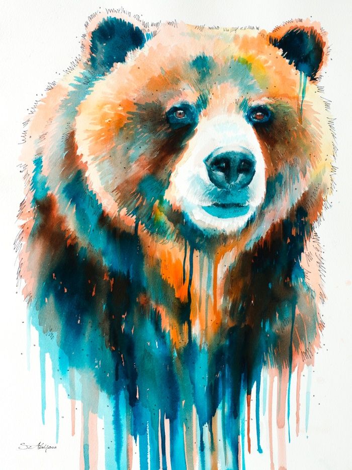 700x933 Grizzly Bear Art Print Slaveika Aladjova Bear Art