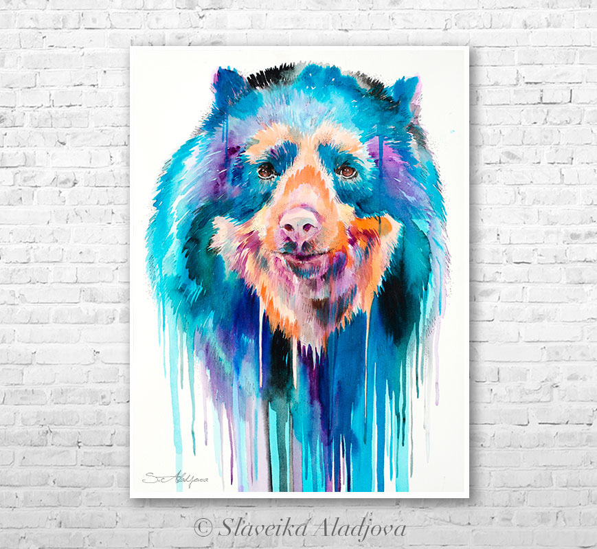 869x799 Spectacled Bear Painting Watercolor By Slaveika Aladjov On Behance