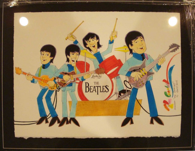 650x502 Framed Original Ron Campbell Beatles Watercolor Painting