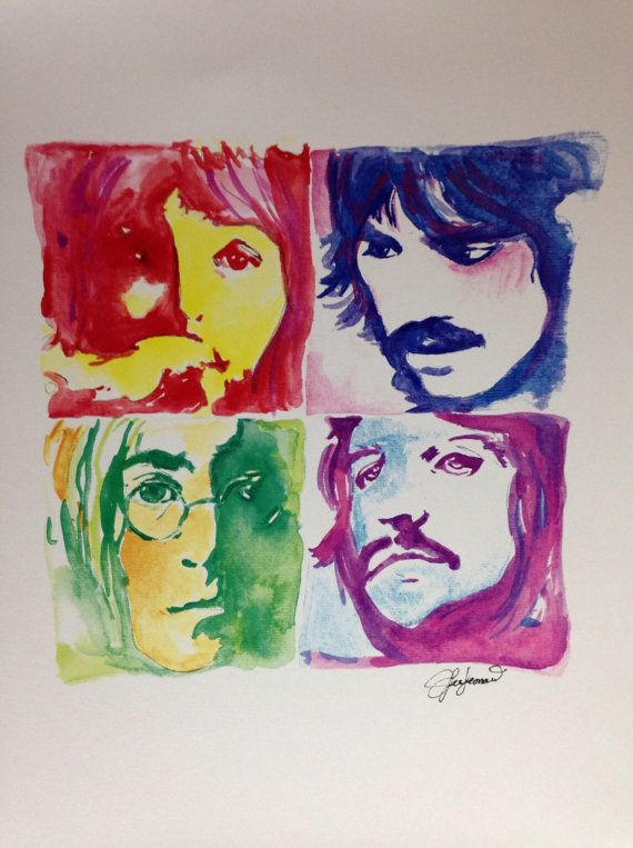 570x763 The Beatles Watercolor Painting By Jennaleeleonardart The