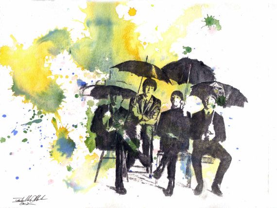570x427 The Beatles Art Art Print From An Original Watercolor By Idillard