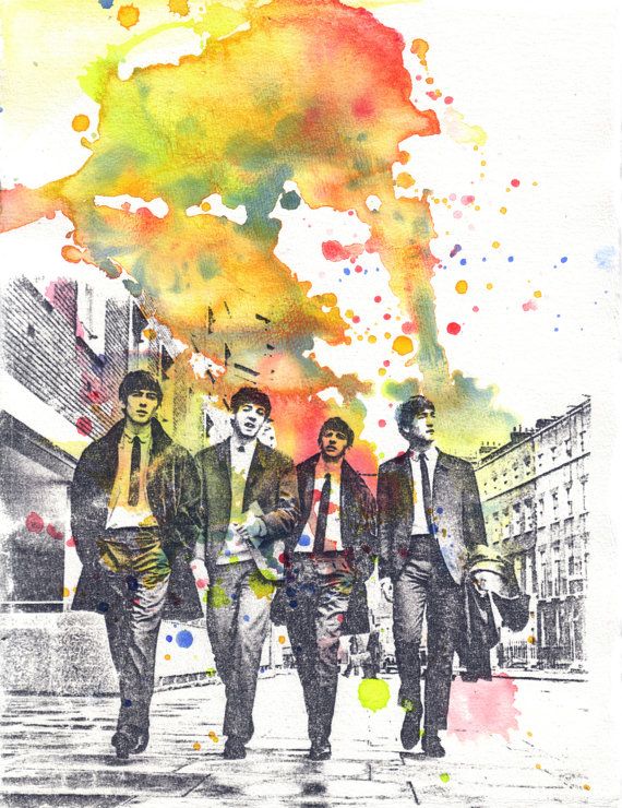 570x740 The Beatles Watercolor Painting Poster Print