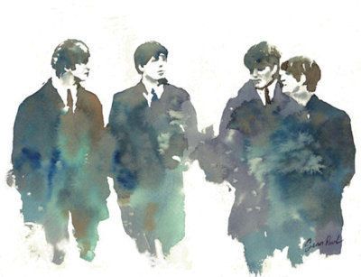 400x307 The Beatles Watercolor! Creamy Beatles, Watercolor