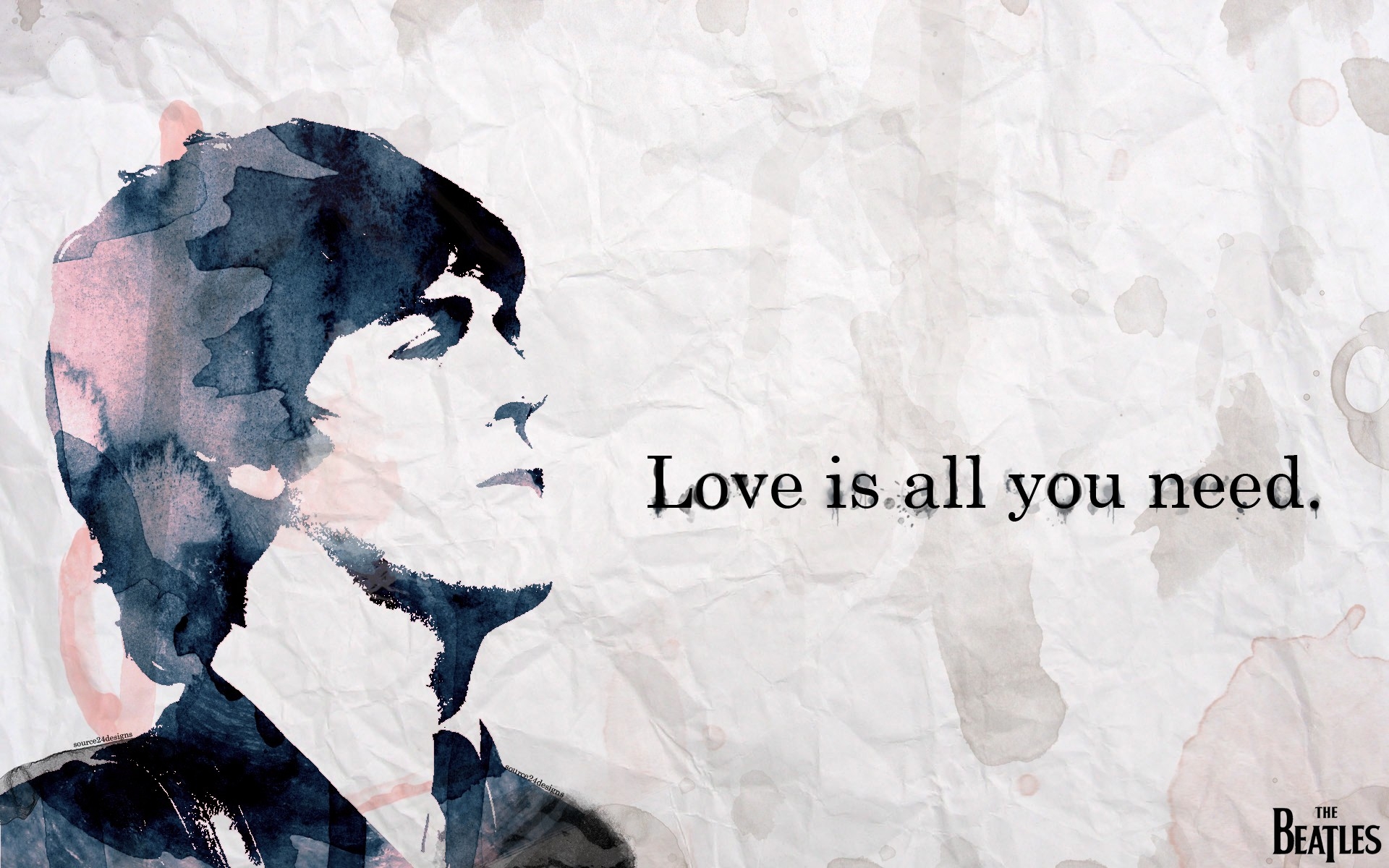 1920x1200 Love Typography The Beatles Watercolor 1920x1200 Wallpaper High
