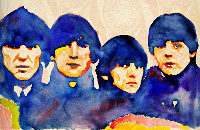700x456 The Beatles, Art Print From Original Watercolor
