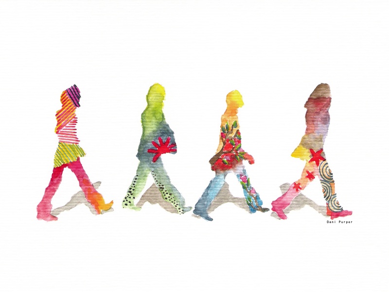 800x606 Beatles Watercolor