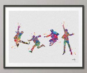 300x253 Beatles Watercolor Painting Print Poster Archival Wall Decor Art