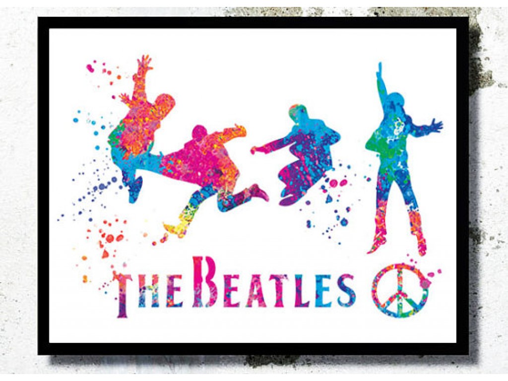 1024x768 Beatles Watercolor Print Beatles Poster The Beatles Print Music