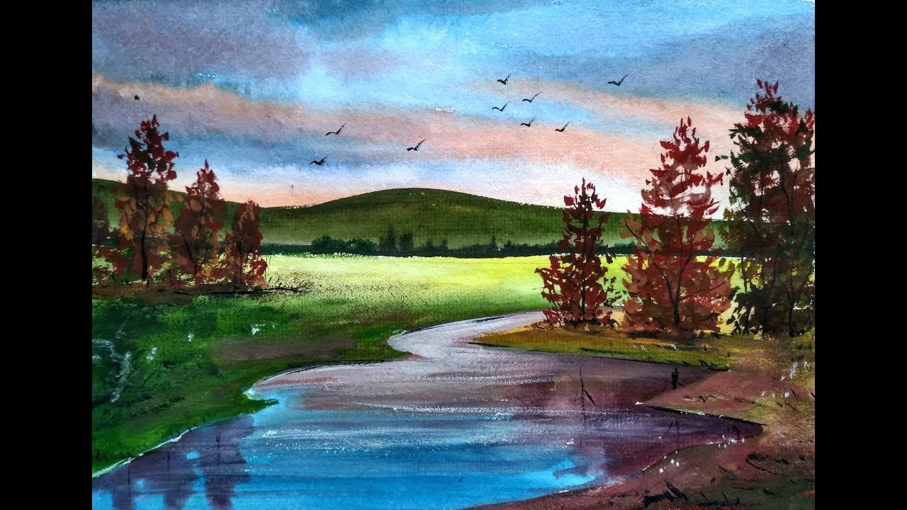 1280x720 Painting Beautiful Watercolor Landscapes With Ghanashyam