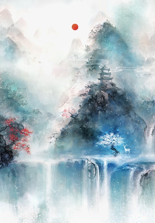 600x862 Antiquity Beautiful Watercolor Illustration, Chinese Style, Color