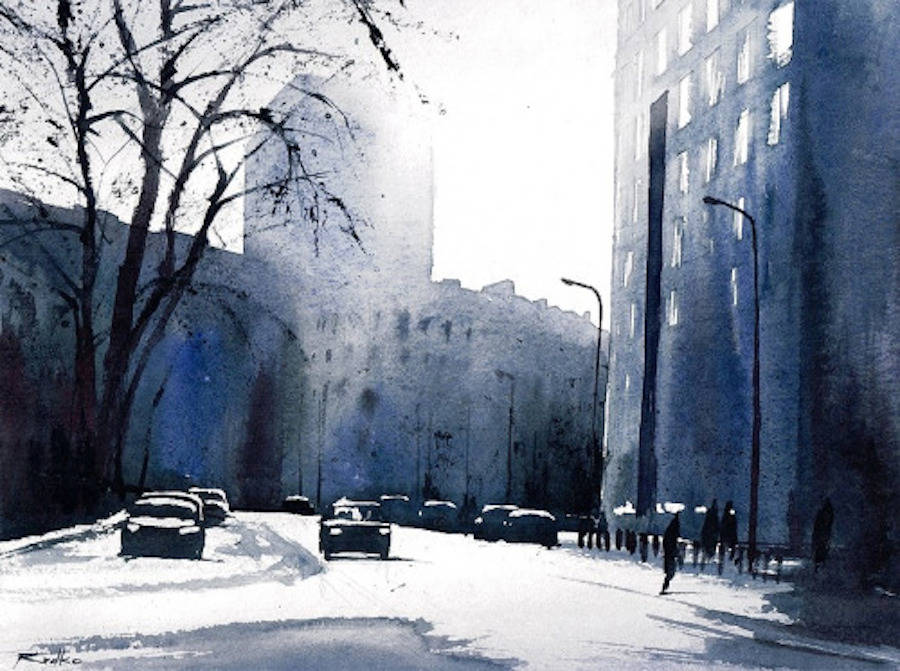 900x671 Beautiful Watercolor Cityscapes By Rafal Rudko Fubiz Media