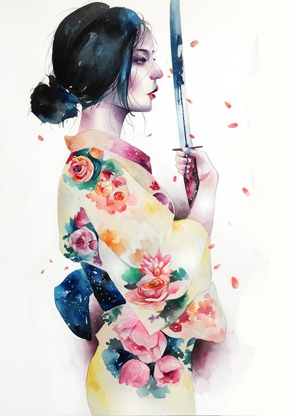 600x848 Beautiful Watercolor Illustrations By Kazel Lim