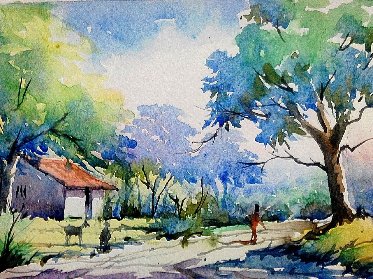 1280x960 Beautiful Watercolor Landscape Paintings Pin Ni Artist Raja Sa