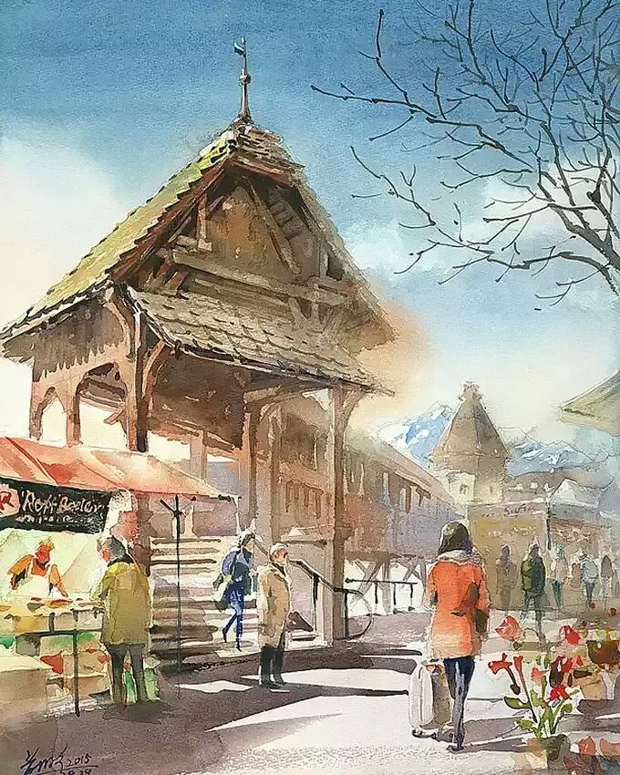 680x850 This Artist Captures Her Travels In Beautiful Watercolor Paintings