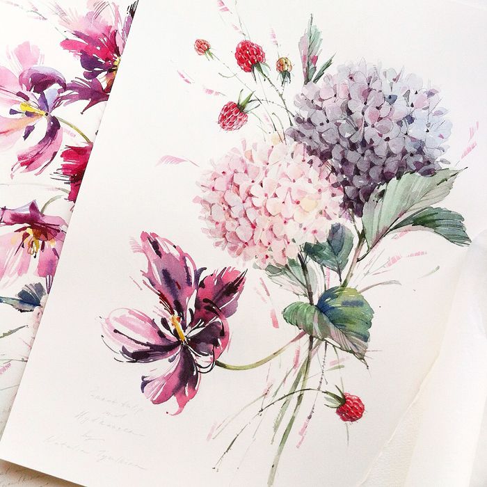700x700 Pretty Watercolor Flowers By Natalia Tyulkina Tattoo Ideas