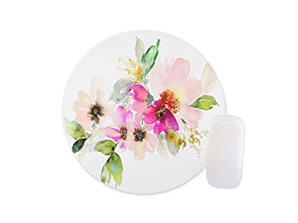 425x319 Beautiful Watercolor Flower Round Mouse Pad