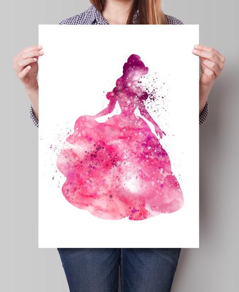 491x600 Beauty And The Beast Belle, Watercolor Nursery Art, Disney