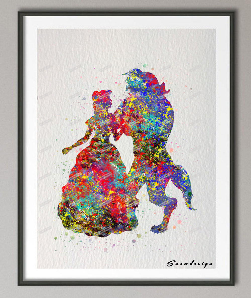 1000x1188 Buy Original Watercolor Beauty And The Beast
