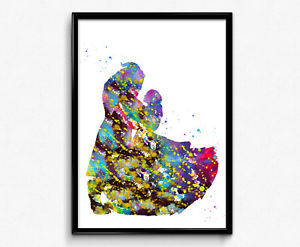 300x247 Beauty And The Beast, Watercolor Art Poster, Print (1098) Ebay