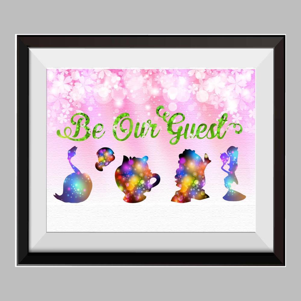 1000x1000 Be Our Guest Beauty And The Beast Watercolor Print Nursery Decor
