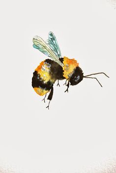 236x352 Bees Watercolour, Print Of Original Painting A3 Size On