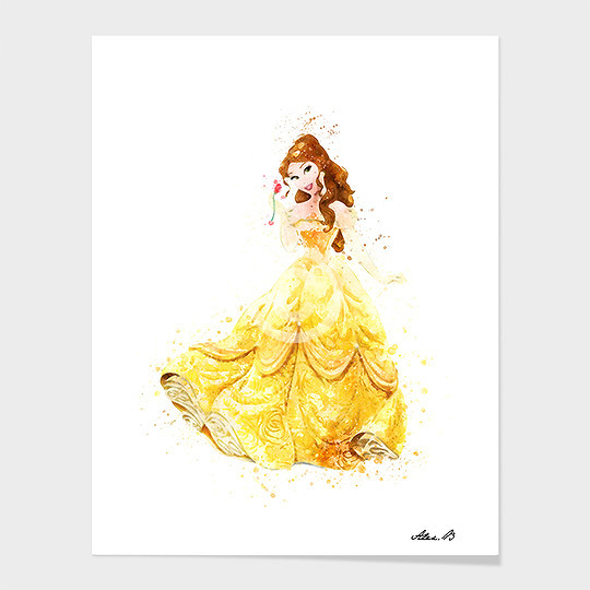 540x540 Belle Disney Princess Watercolor Art Print