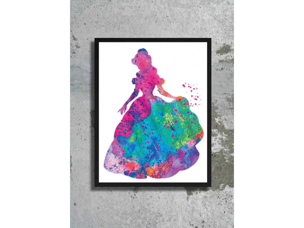 1024x768 Princess Belle Watercolor Art Print Beauty And The Beast