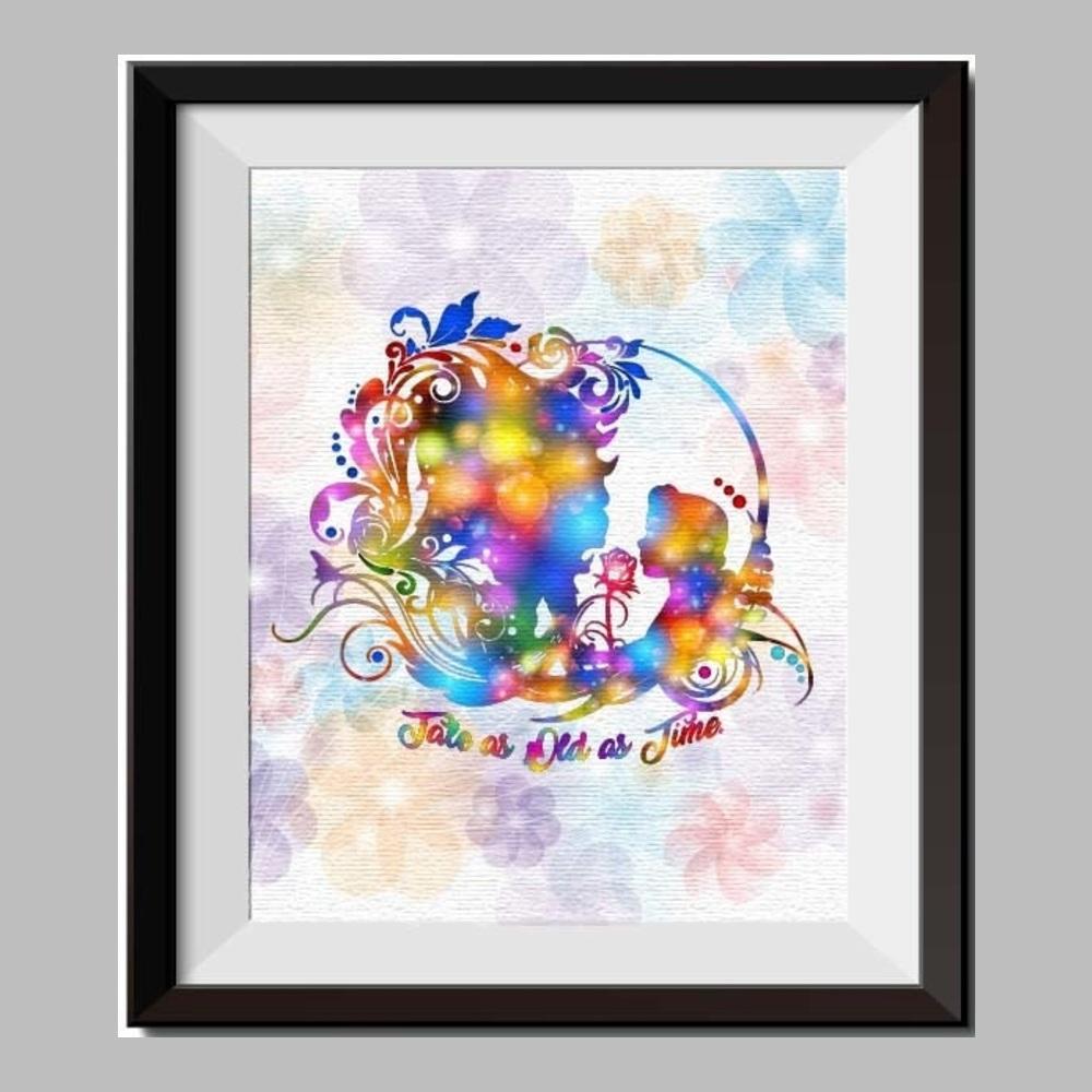 1000x1000 Beauty And The Beast Princess Belle Watercolor Print Nursery Decor
