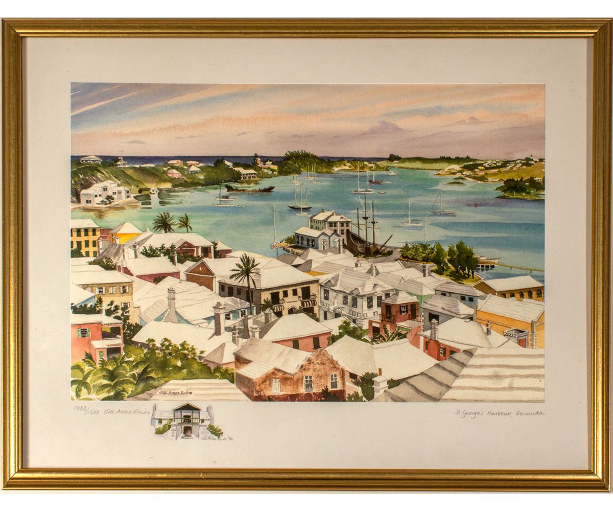 1200x1000 St. Georges Harbour, Bermuda Print Of Watercolor By Jill Amos Raine