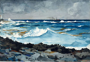 300x209 Winslow Homer Watercolor Reproductions Shore And Surf, Bermuda