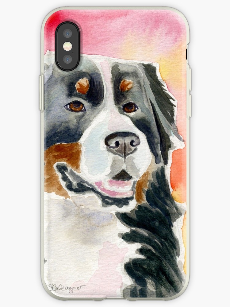 750x1000 Bernese Mountain Dog Watercolor Iphone Cases Amp Covers By