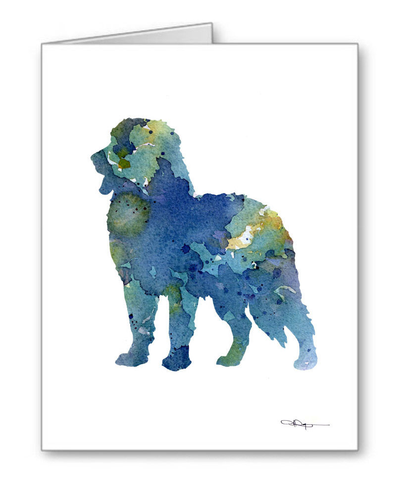 816x1000 Blue Bernese Mountain Dog Note Cards By Watercolor Artist Dj