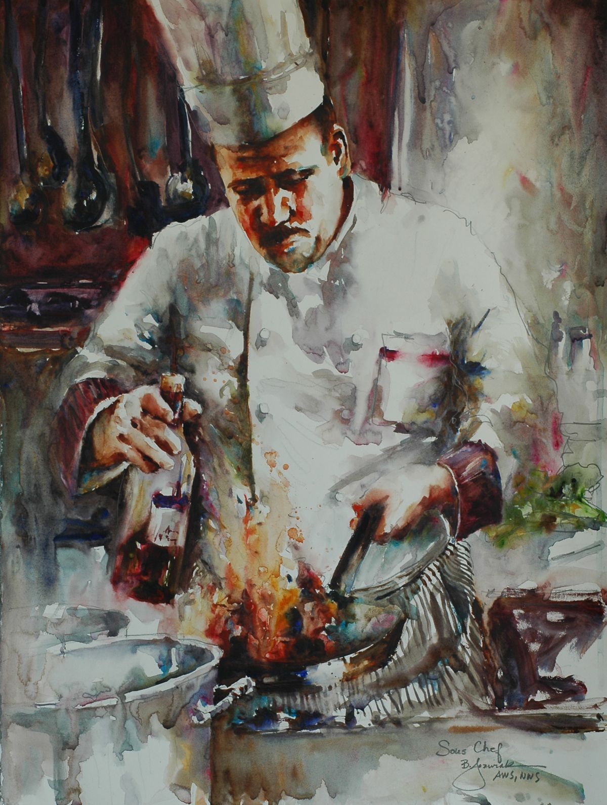 1200x1590 Best Watercolor Paints About Her Chef Paintings In The April