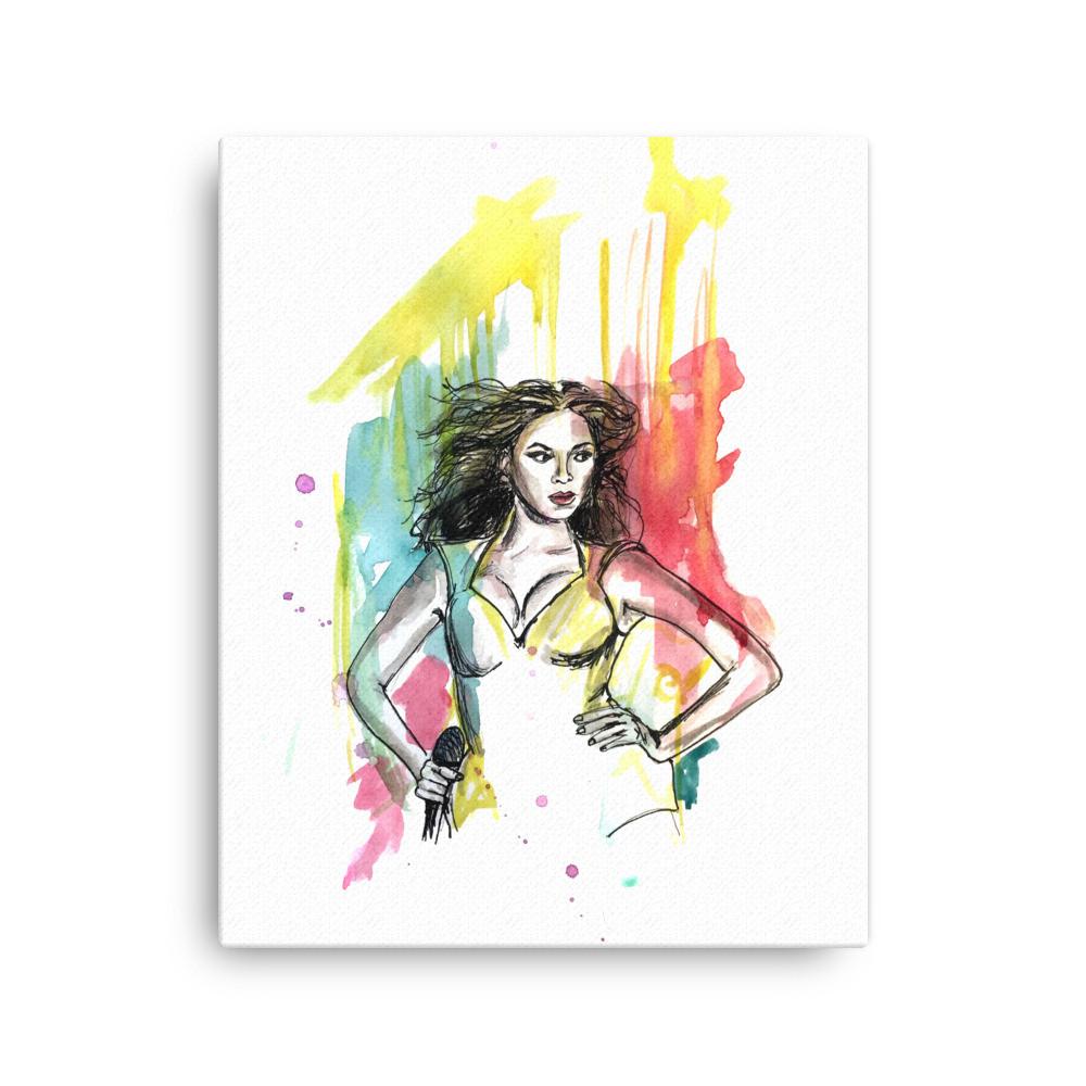 1000x1000 Beyonce Watercolor Canvas Bee Island